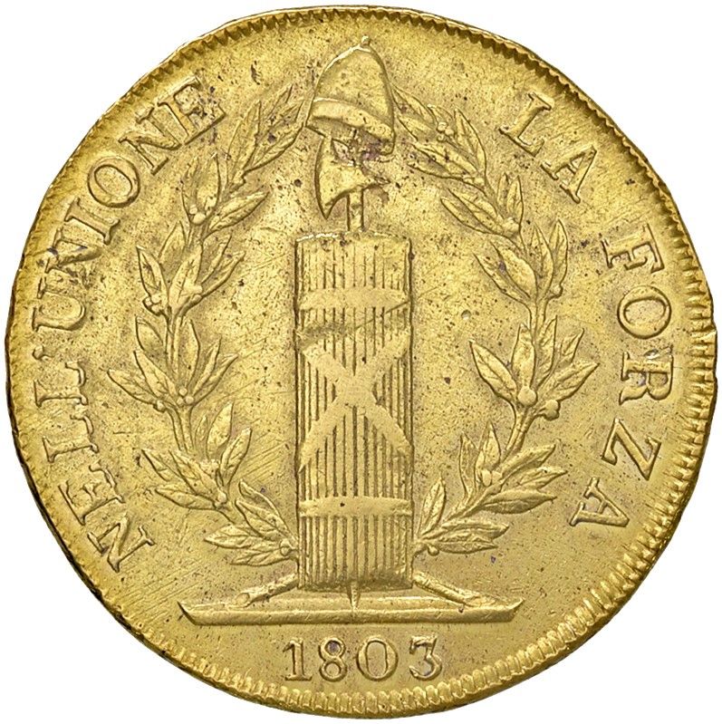 Repubblica Ligure, 96 lire, oro, 1803