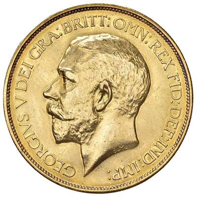 Gran Bretagna, Moneta da 5 pounds, Giorgio V (1911), Oro, gr. 39,94