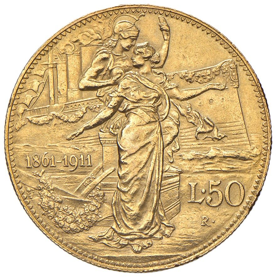 Regno d'Italia, Vittorio Emanuele III, 50 Lire 1911, Cinquantenario dell'Unità d'Italia