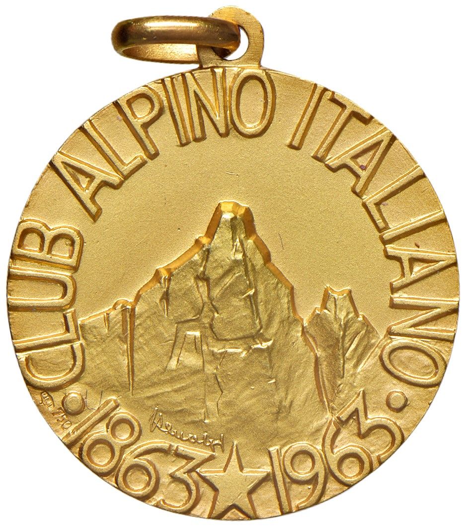Club Alpino Italiano, Medaglia commemorativa 1863-1963, oro 750/1.000