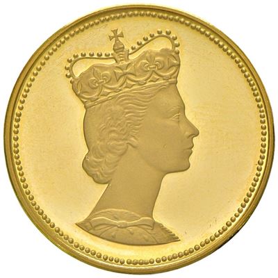 Elisabetta II, Medaglia in oro, mm. 29, gr. 10,19, c. PROOF