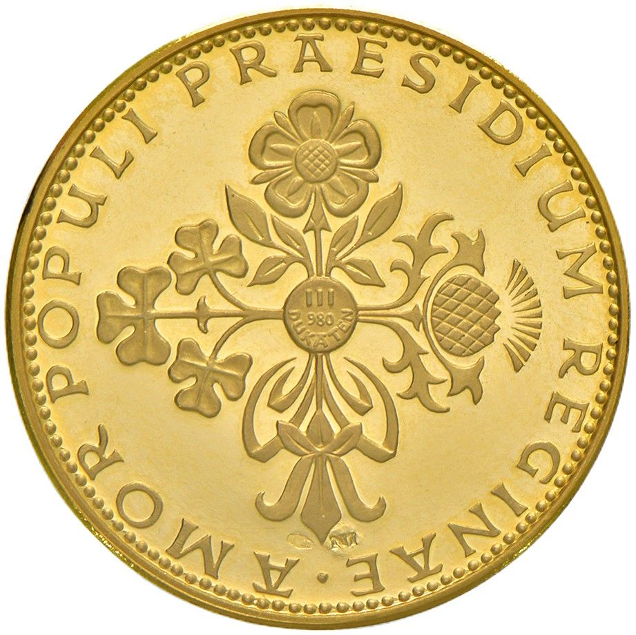 Elisabetta II, Medaglia in oro, mm. 29, gr. 10,19, c. PROOF