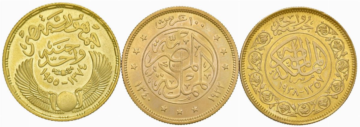 Egitto, Lotto di 3 monete in oro - gr. 25,50