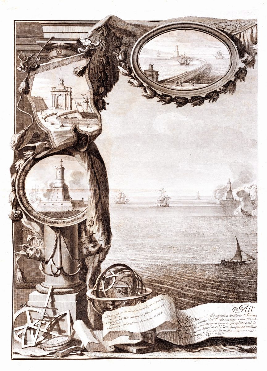 Giuseppe Vasi, Luigi Vanvitelli - Veduta Prospettica del Porto di Ancona
