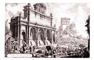 Veduta del Castello dell'Acqua Paola sul Monte Aureo