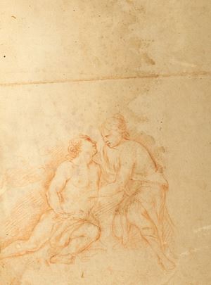 Study of Venus and Adonis (recto); Study of a priest with thurible and figure of a young man (verso)