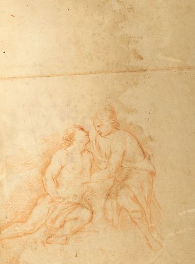 Autore sconosciuto, Studio di Venere e Adone (recto) e Studio di sacerdote con turibolo e figura ...