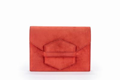 Pucci, Pochette in camoscio corallo, 1996