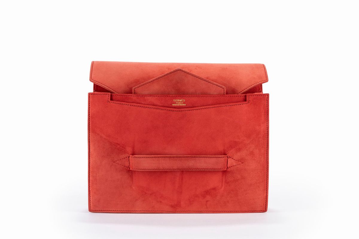 Hermès - Pucci, Pochette in camoscio corallo, 1996