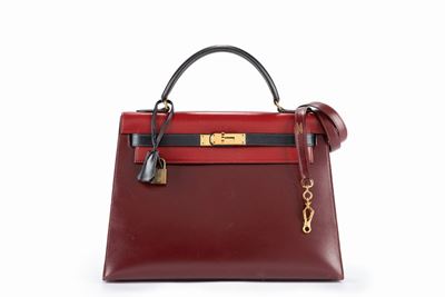 Borsa Kelly Sellier, in pelle tricolore 32 cm, 1988
