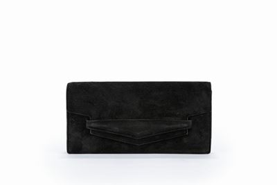 Pochette in camoscio nero