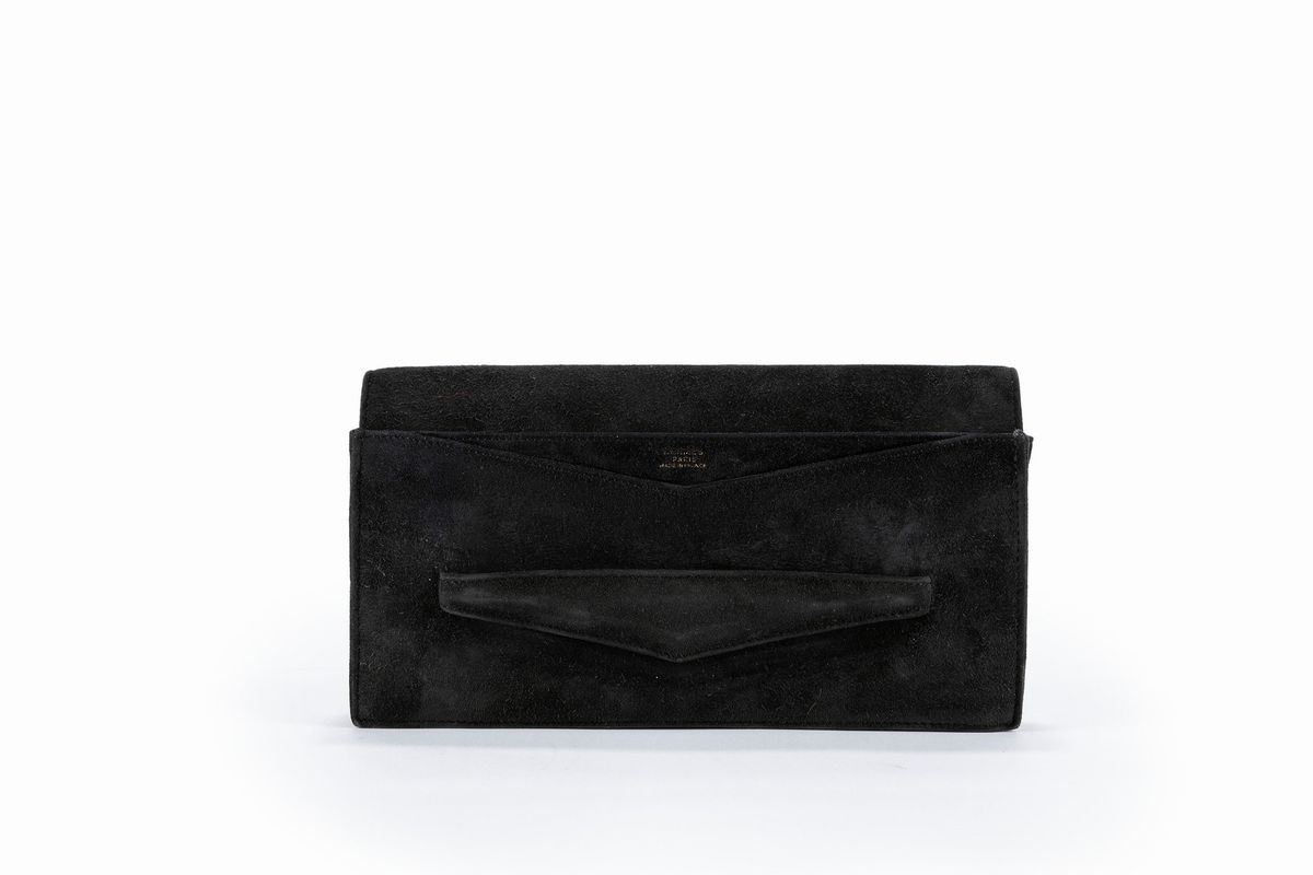 Hermès - Pochette in camoscio nero