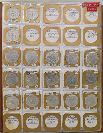 Germania, insieme di 880 monete in pfennig dal periodo dell'Impero e dell'Inflazione