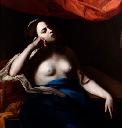 Il suicidio di Cleopatra, olio su tela