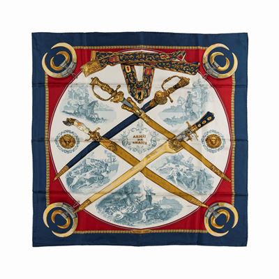 Philippe Ledoux, Foulard Armes de Chasse, seta, 1970
