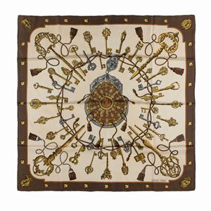 Les Clefs Silk Twill scarf