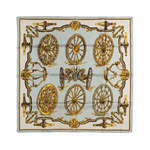Les Roues Silk Twill scarf