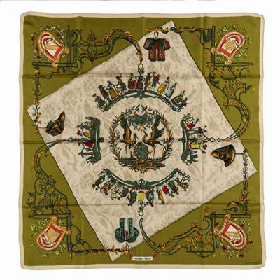 Françoise de la Perrière, Foulard Alsace-Enseignes, seta, 1960
