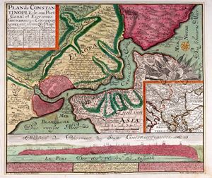 Matthaeus Seutter - Plan de Constantinople de son Port Canal et environs 