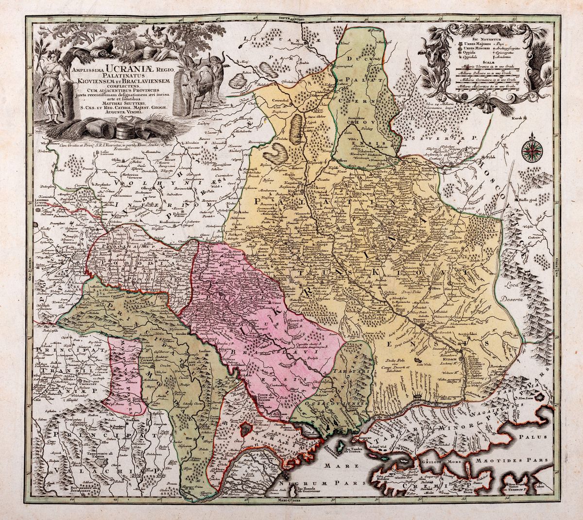 Matthaeus Seutter - Plan De Constantinople De Son Port Canal Et Environs