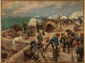 Paggiaro Emilio - Difesa del ponte ferroviario dalle forze armate austriache, giugno 1849