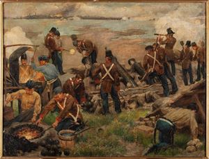 Paggiaro Emilio - Artiglieria austriaca a San Giuliano, 1849