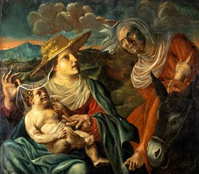 Anonimo, Madonna con Bambino e Sant'Anna, olio su tavola