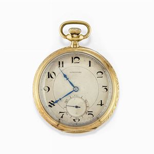 A 18K yellow gold Longines pocket watch