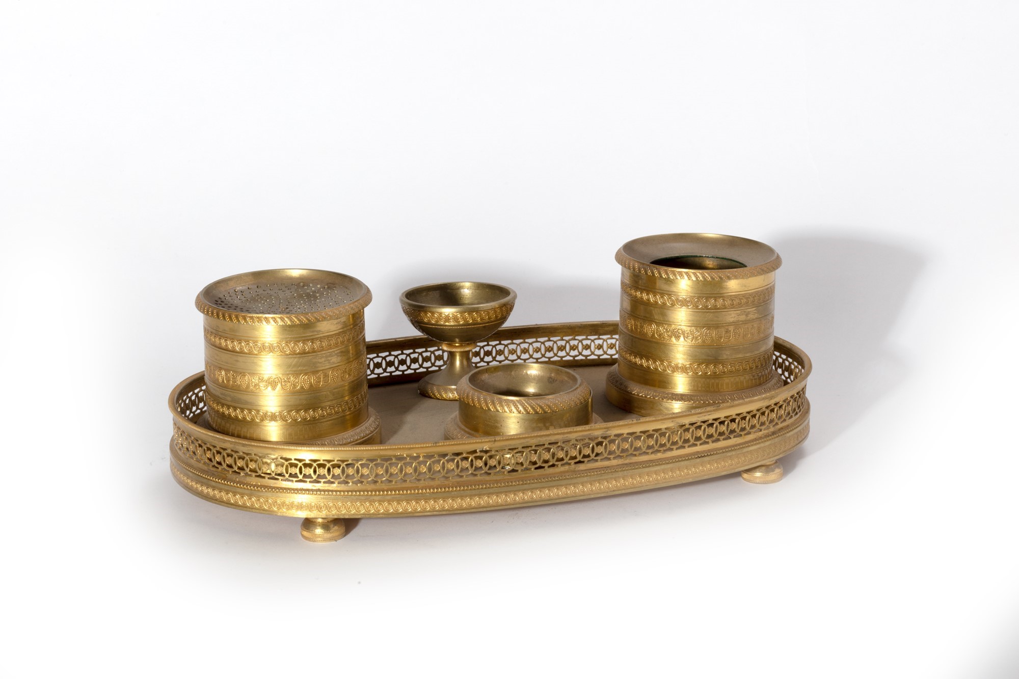 Lotto Composto da Due Piccole Sculture in Bronzo Dorato: Figura Femminile Mitologica con Aquila; ...