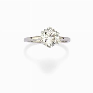 Anello in oro bianco 18k e diamante
