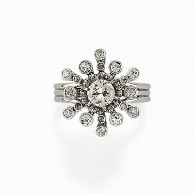 Anello in Oro Bianco 18k e Diamanti