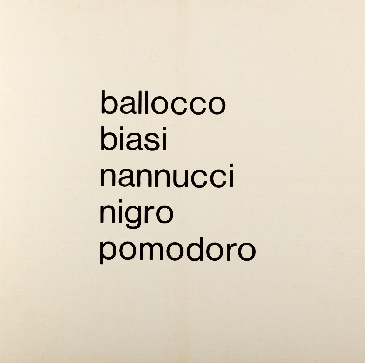 Aa.vv. - Ballocco, Biasi, Nannucci, Nigro, Pomodoro