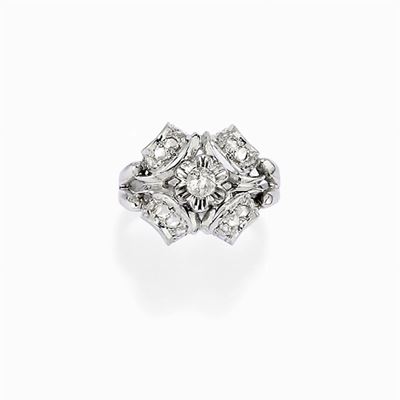 Anello in Oro Bianco 18k e Diamanti