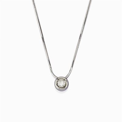Collana in Oro Bianco 18k e Diamante