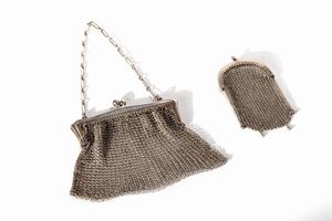 Lotto di due borsette in argento, Inghilterra secolo XIX