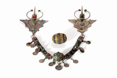 Cintura in argento e metallo con smalti e monete, Nord Africa, XIX secolo