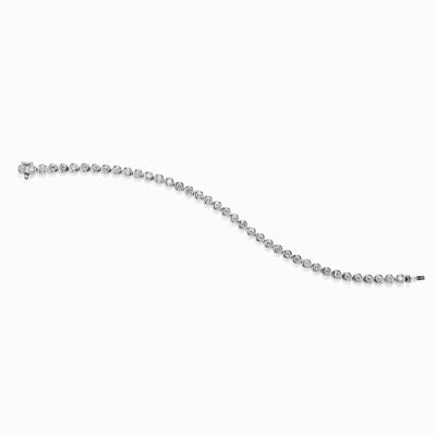 Bracciale Tennis in Oro Bianco 18k e Diamanti