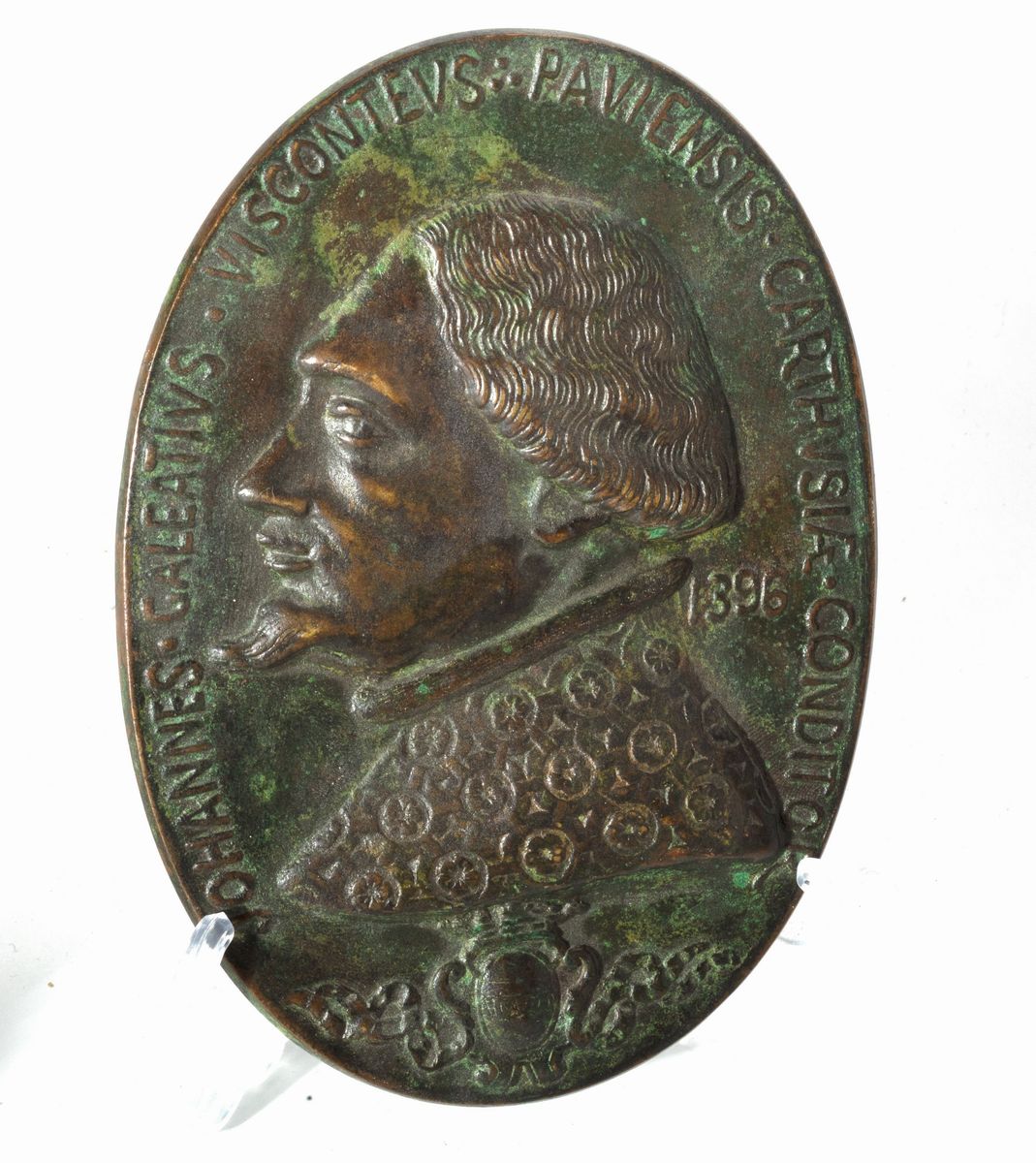 Lotto di 11 placche decorative in vari materiali, riproducenti profili di personaggi illustri, fi...