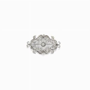A 18K white gold and diamond brooch, circa 1950-1960