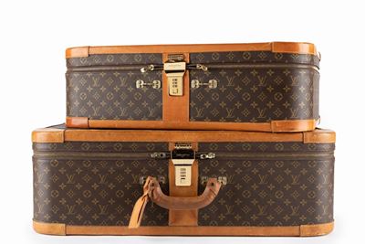 Due valigie, tela monogram, cm 70 x 46 x 22,5 e cm 80 x 56 x 26,5