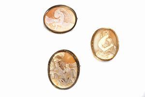 Three shell cameos, early 20th century