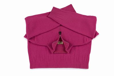 Pullover da uomo in cachemire color fucsia, taglia XL