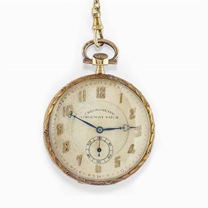 A 18K yellow gold Gorgemont pocket watch 
