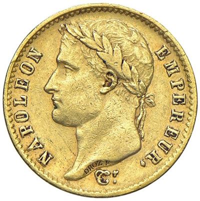 Francia, Napoleone I, Moneta da 20 franchi, 1807, Oro