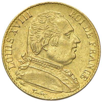 Francia, Moneta da 20 franchi di Luigi XVIII, 1815