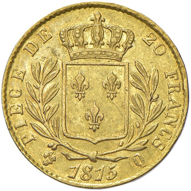 Francia, Moneta da 20 franchi di Luigi XVIII, 1815