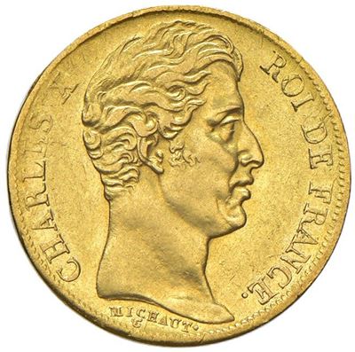 Carlo X, Moneta da 20 franchi del 1825