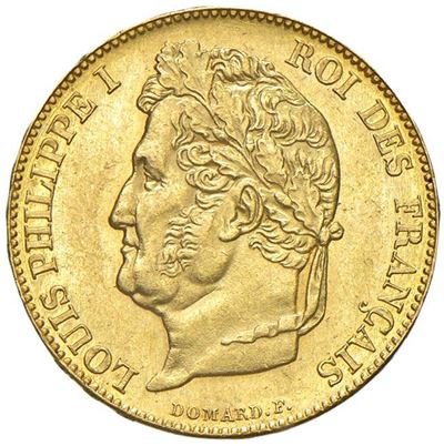 Luigi Filippo I, Moneta da 20 franchi, 1847, oro