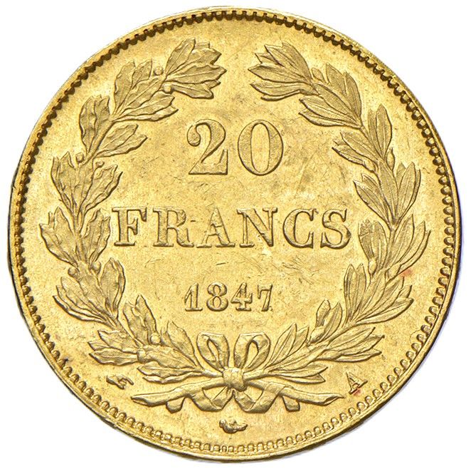 Luigi Filippo I, Moneta da 20 franchi, 1847, oro