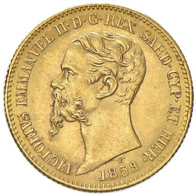 Vittorio Emanuele II, Moneta da 20 lire del Regno di Sardegna (1859)